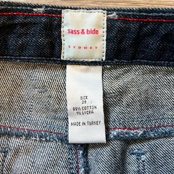 Sass & Bide Women's Jeans Size 26 Seberg Blue Denim Straight - Picture 5 of 9